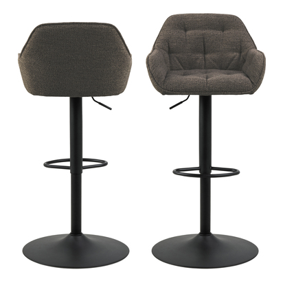 Hudson Swivel Bar Stool with Height Adjustable Function in Taupe Set of 2