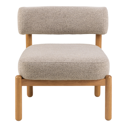Arden Lounge Chair in Beige Fabric and Oak