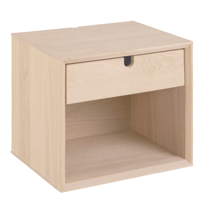 Harper 4 1 Drawer Wall Mounted Bedside Table in White Oak