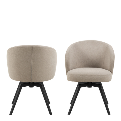 Waverley 2 Dining Chair with Armrest and Swivel Function in Beige