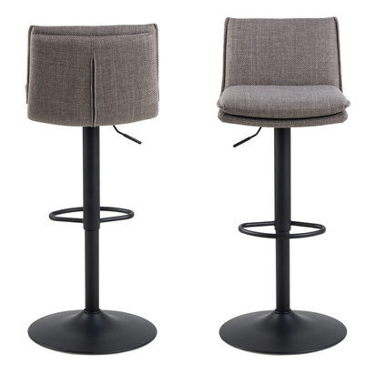 Hampton 2 Swivel Bar Stool with Height Adjustable Function in Light Grey-Brown.