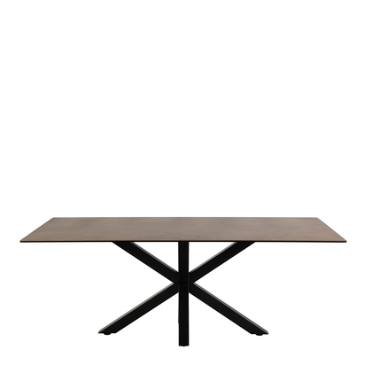 Sorrento Dining Table with Ceramic Rusty Brown Top 200cm