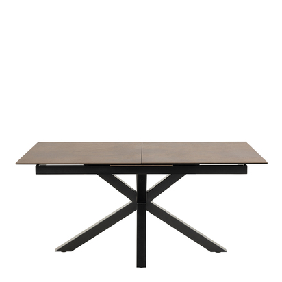 Sorrento Extendable Dining Table with Ceramic Rusty Brown Top 168cm