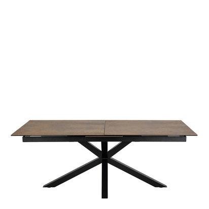 Sorrento Extendable Dining Table with Ceramic Rusty Brown Top 200cm