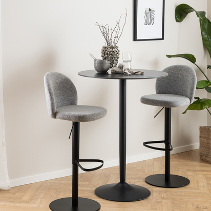 Oakwell 2 Ceramic Round Bar Table in Matt Black
