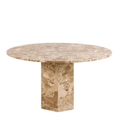 Holland Park Round Dining Table in Brown Marble 130cm