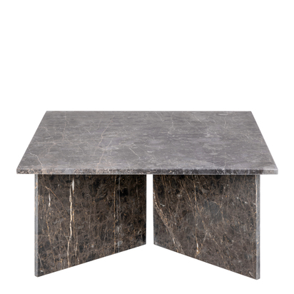 Highgate Square Coffee Table with Marron Marble Top 90cm