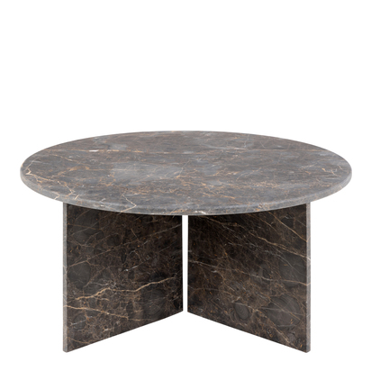 Highgate Round Coffee Table with Marron Marble Top 90cm