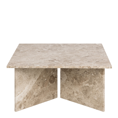 Highgate Square Coffee Table with Brown Marble Top 90cm