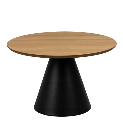 Briar Round Coffee Table in Oak/Black 65x43cm