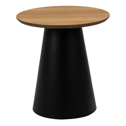 Briar Round Coffee Table in Oak/Black 45x48cm