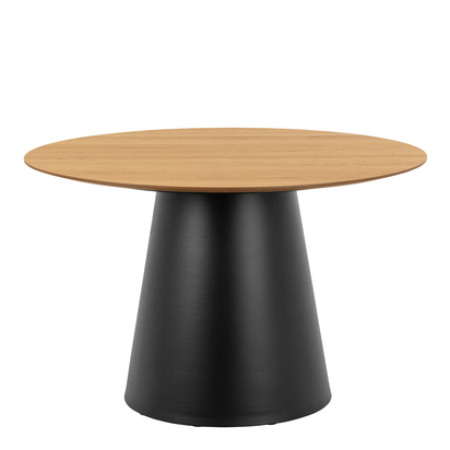 Briar Round Dining Table in Oak/Black 120cm