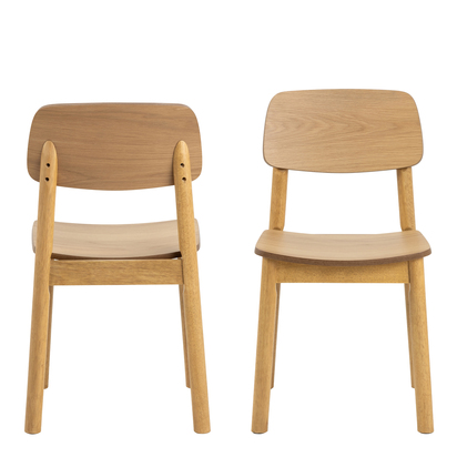 Ellis 3 Dining Chair in Matt Oak Set of 2