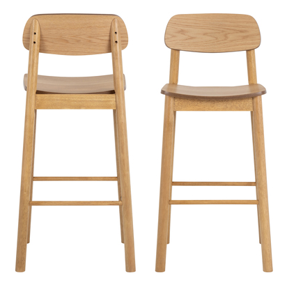 Ellis 3 Bar Stool in Matt Oak Set of 2