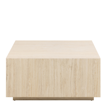 Hadley 2 Square Coffee Table in Light Travertine Effect 90x90x42cm