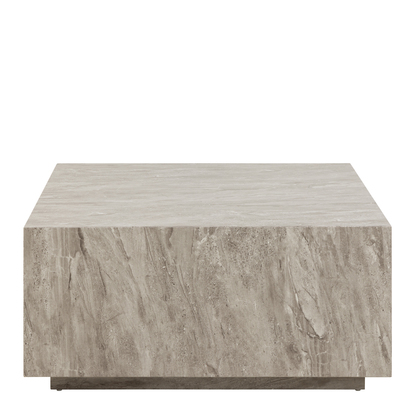 Hadley 2 Square Coffee Table in Grey Marble 90x90x42cm