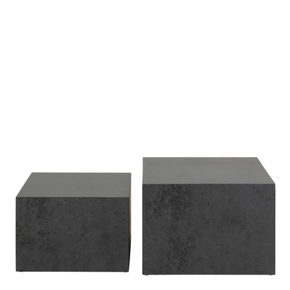 Hadley 2 Square Coffee Table Set in Black Ocean Rough Paper