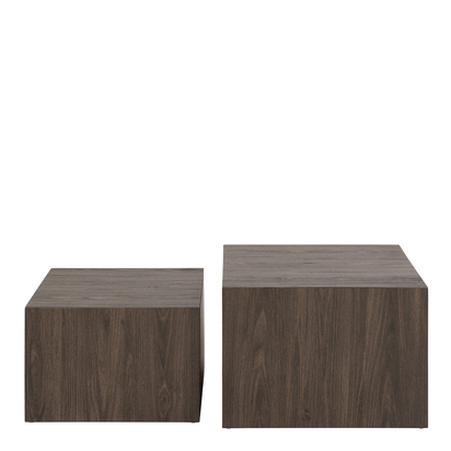Hadley 2 Square Coffee Table Set in Smoked Ash