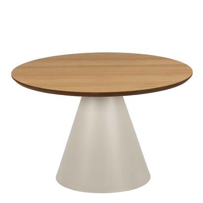 Briar Low Round Coffee Table in Oak/Grey 65x43cm