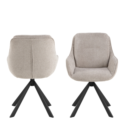 Hartley 2 Swivel Dining Chair in Sand Set of 2