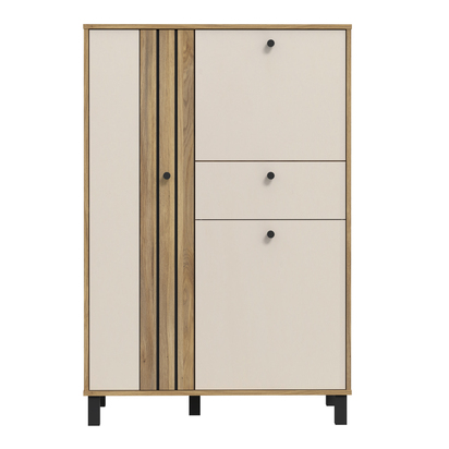 Grafton 3 Door 1 Drawer Cabinet In Cream and Oak