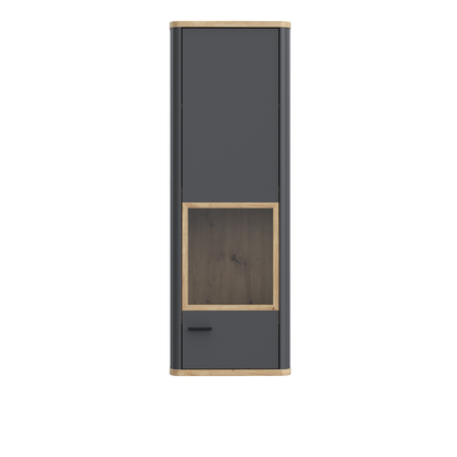 Klara Bramley with 1 Glass Door in Grey and Oak