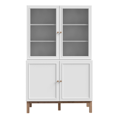 Wensley Bramley with 2 Doors and 2 Glass Doors in Light Grey and Oak