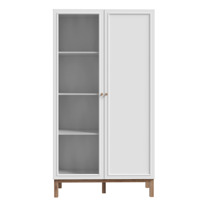 Wensley Bramley with 1 Door and 1 Glass Door in Light Grey and Oak