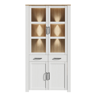 Bohol Bramley 4 Door 2 Drawer in Oak/White inc LED Lighting