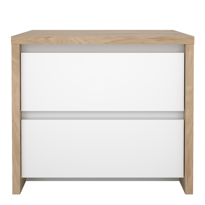 Weston 4 Nightstand 2 drawers Jackson Hickory White high gloss