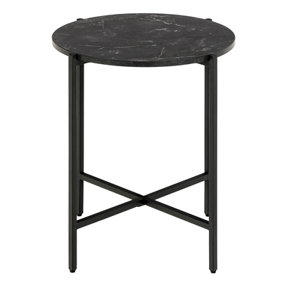 Hollis 2 Round Side Table in Matt Black