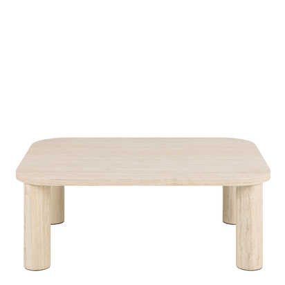 Toby Rectangular Coffee Table in Light Travertine 100 x 75 cm