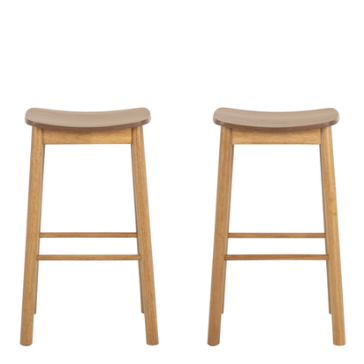 Ellis 3 Bar Stool Without Back in Matt Oak Set of 2