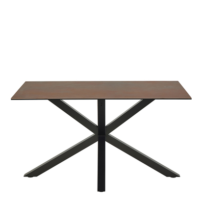 Sorrento Dining Table with Ceramic Rusty Brown Top 135cm
