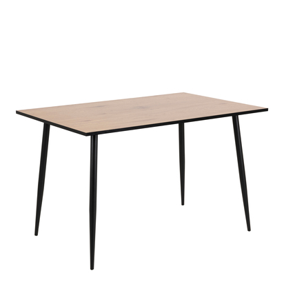 Wilma Dining Table with Oak Top & Black Legs 120x80cm includes 4 Celia Dining Chairs in Light Grey