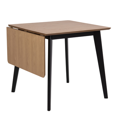 Roxby Extending Dining Table 120x80cm in Oak & Black includes 2 Roxby Dining Chairs in Black and Oak