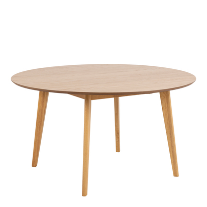Roxby Round Dining Table in Oak 140cm includes 4 Roxby Dining Chairs in Oak