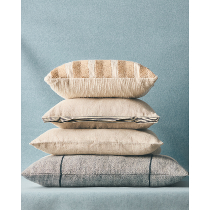 Zailo 100% cotton cushion cover with beige jute embroidery 45 x 45cm