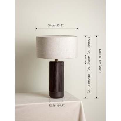 Nitara - chocolate ribbed concrete table lamp - Default Title
