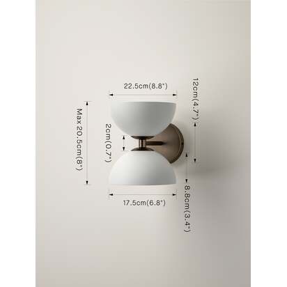 Ruzo - 2 light bronze and porcelain wall light
