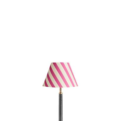 20cm empire shade in hot pink stripes hand painted card