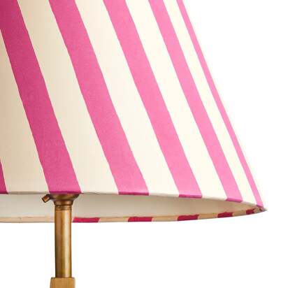 20cm empire shade in hot pink stripes hand painted card