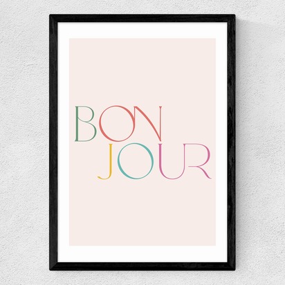 Bonjour by Oh Fine! Art A3 (29.7 x 42cm) Frame Black Medium (22mm) 