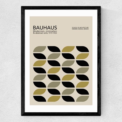 Mid Century Modern Bauhaus A2 (42 x 59.4cm) Frame Black Medium (22mm) 