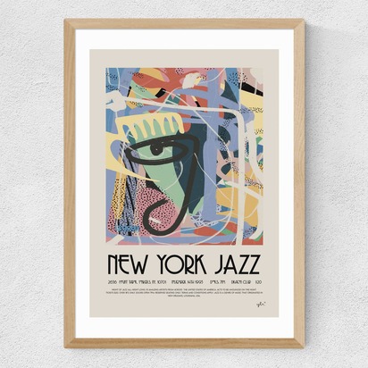 New York Jazz 50x70cm Frame Natural Oak Medium (22mm) 