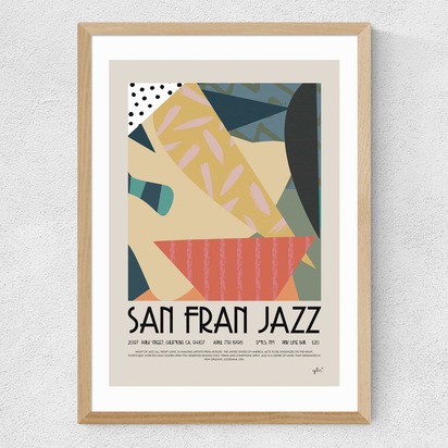 San Fran Jazz 50x70cm Frame Natural Oak Medium (22mm) 
