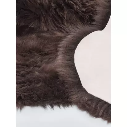 John Lewis New Zealand Double Sheepskin Rug Chocolate | L170 x W50 x D4cm
