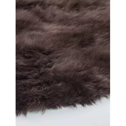 John Lewis New Zealand Double Sheepskin Rug Chocolate | L170 x W50 x D4cm