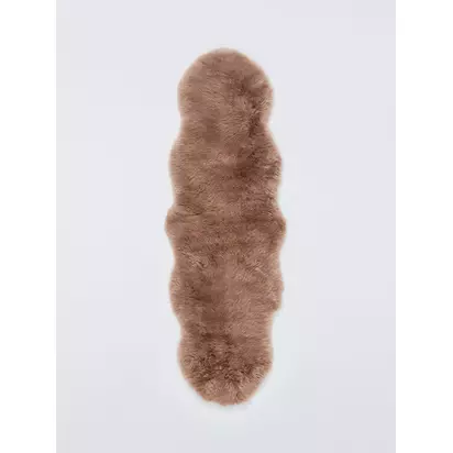 John Lewis New Zealand Double Sheepskin Rug Latte | L170 x W50 x D4cm