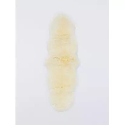 John Lewis New Zealand Double Sheepskin Rug Ivory | L170 x W50 x D4cm